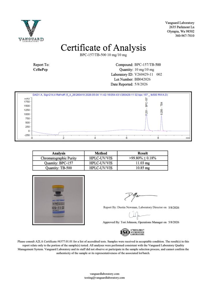 BPC-157 / TB-500 10 mg / 10 mg — Vanguard COA