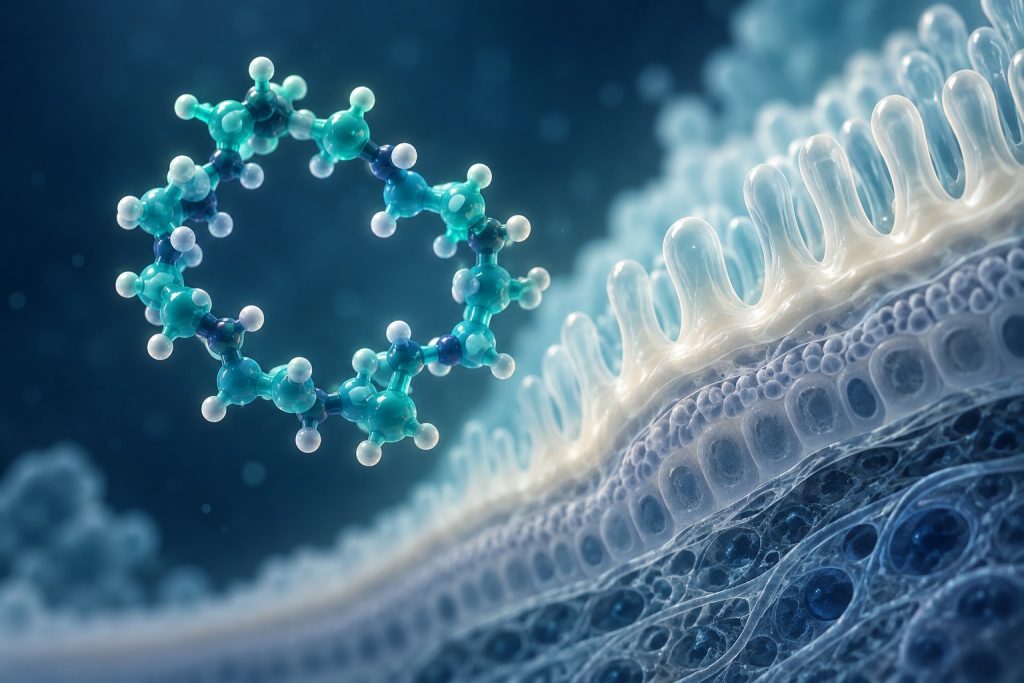 AI-generated conceptual illustration for Oral Cyclic Peptides: Why Binding Strength Is Only Part of the Design Problem